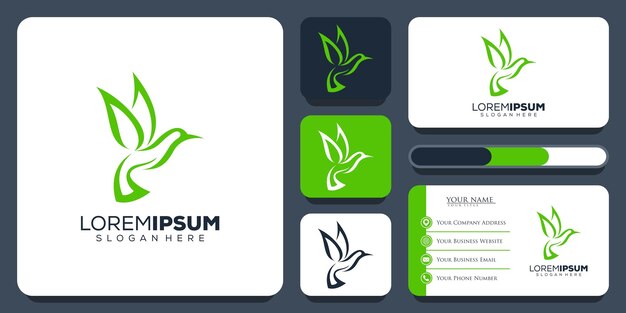 Diseño de logotipo abstracto pájaro