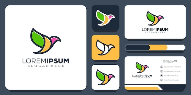 Diseño de logotipo abstracto pájaro