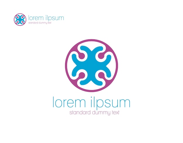diseño de logotipo abstracto de personas humanas vectoriales