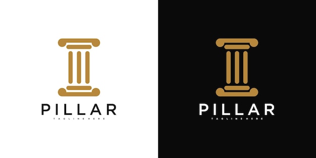 Diseño de logotipo abstracto de pilar de lujo para la ley de abogados Premium Vector
