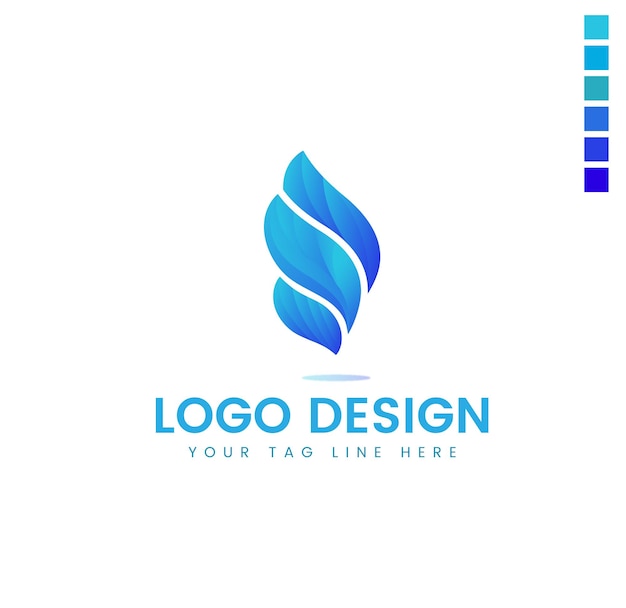 Diseño de logotipo abstracto de vector libre en forma de llama