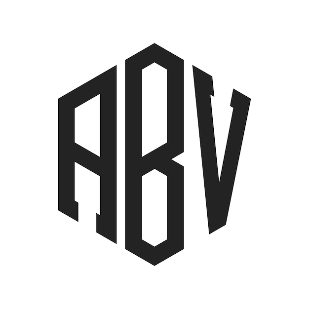 Diseño del logotipo ABV Letra inicial ABV Monograma Logotipo con forma de hexágono