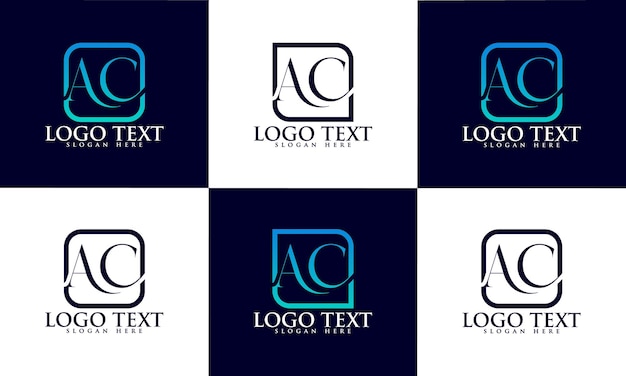 Diseño de logotipo ac, diseño de logotipo de carta ac corporativa empresarial