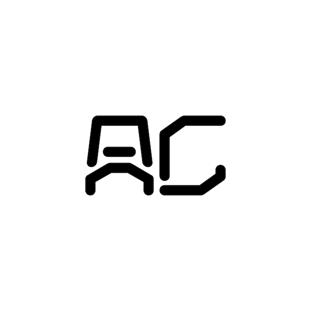 El diseño del logotipo AC monograma letra texto nombre símbolo monocromo logotipo carácter alfabeto logotipo simple