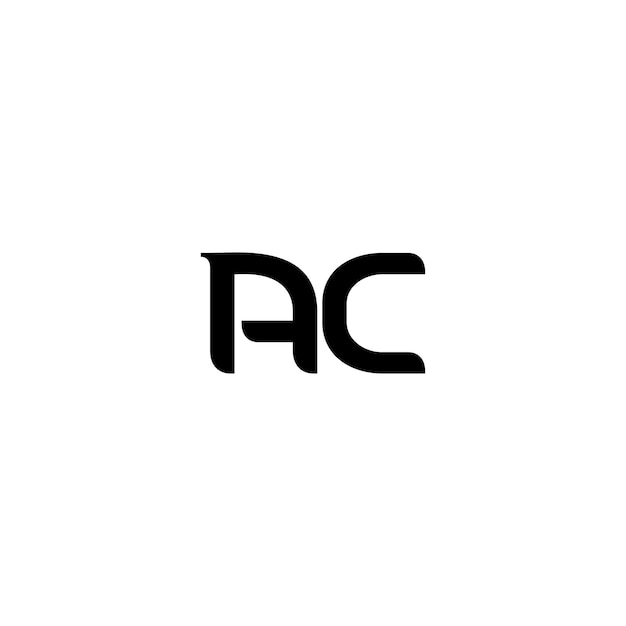 El diseño del logotipo AC monograma letra texto nombre símbolo monocromo logotipo carácter alfabeto logotipo simple