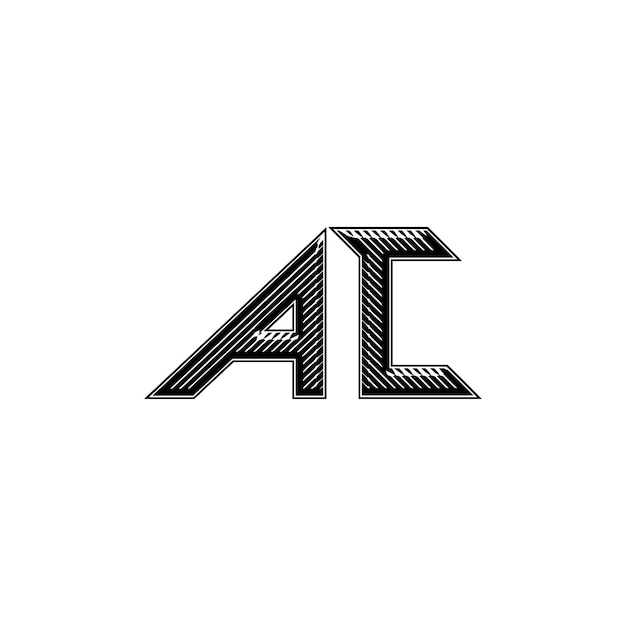 Vector el diseño del logotipo ac monograma letra texto nombre símbolo monocromo logotipo carácter alfabeto logotipo simple