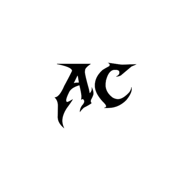 El diseño del logotipo AC monograma letra texto nombre símbolo monocromo logotipo carácter alfabeto logotipo simple