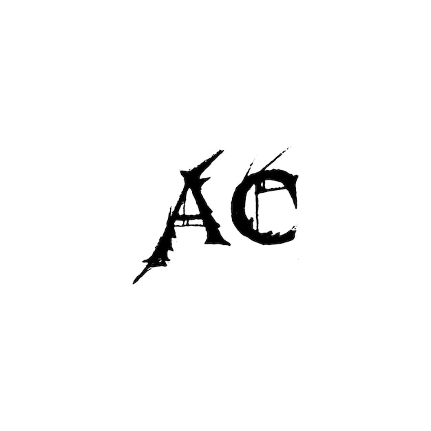 El diseño del logotipo AC monograma letra texto nombre símbolo monocromo logotipo carácter alfabeto logotipo simple