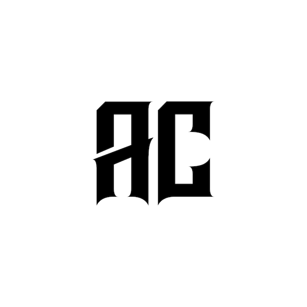 El diseño del logotipo AC monograma letra texto nombre símbolo monocromo logotipo carácter alfabeto logotipo simple