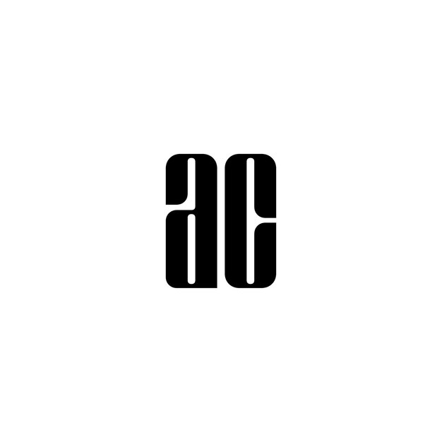 El diseño del logotipo AC monograma letra texto nombre símbolo monocromo logotipo carácter alfabeto logotipo simple