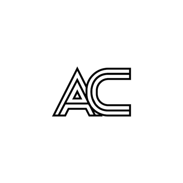 El diseño del logotipo AC monograma letra texto nombre símbolo monocromo logotipo carácter alfabeto logotipo simple