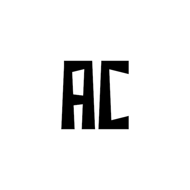 El diseño del logotipo AC monograma letra texto nombre símbolo monocromo logotipo carácter alfabeto logotipo simple