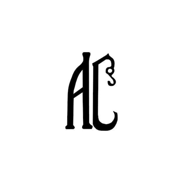 El diseño del logotipo AC monograma letra texto nombre símbolo monocromo logotipo carácter alfabeto logotipo simple