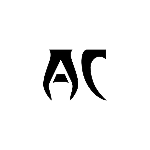 El diseño del logotipo AC monograma letra texto nombre símbolo monocromo logotipo carácter alfabeto logotipo simple