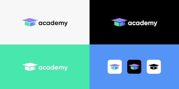 diseño de logotipo academia vector de logotipo educación moderna