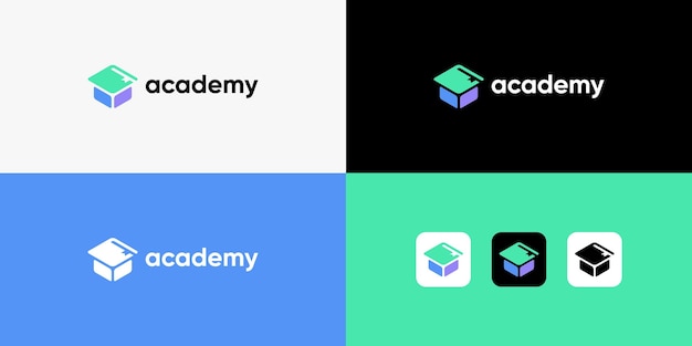 diseño de logotipo academia vector de logotipo educación moderna