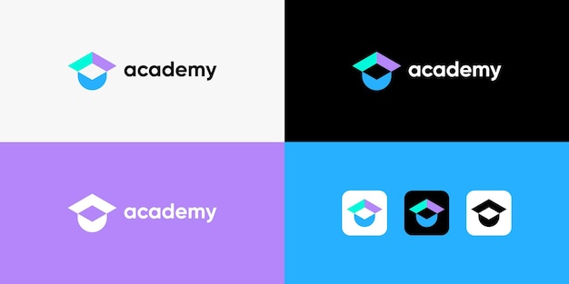 diseño de logotipo academia vector de logotipo educación moderna