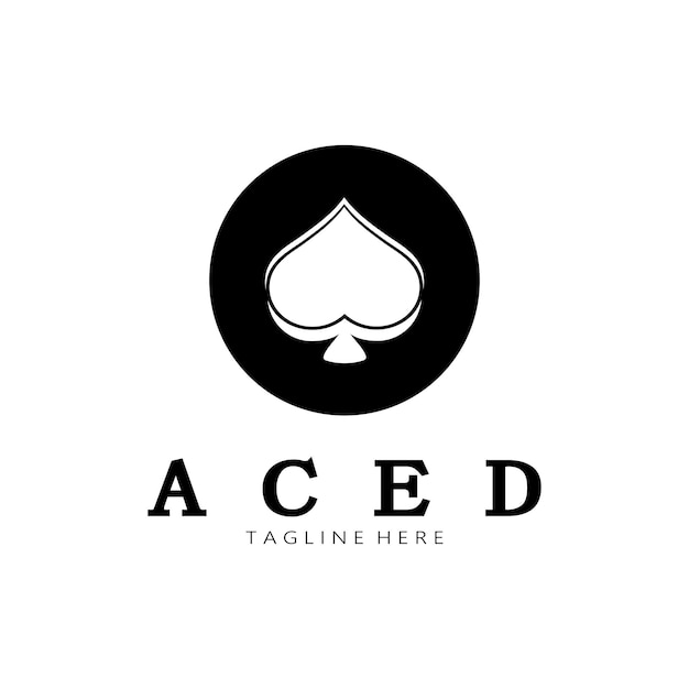 Vector diseño de logotipo ace para vector de juegos de aplicación de póquer de casino