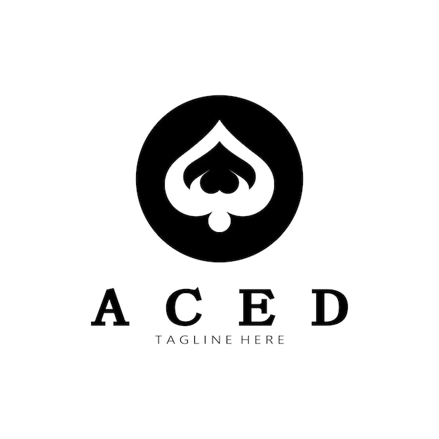 Vector diseño de logotipo ace para vector de juegos de aplicación de póquer de casino