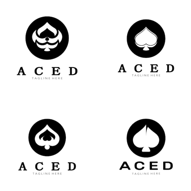 Diseño de logotipo Ace para vector de juegos de aplicación de póquer de casino