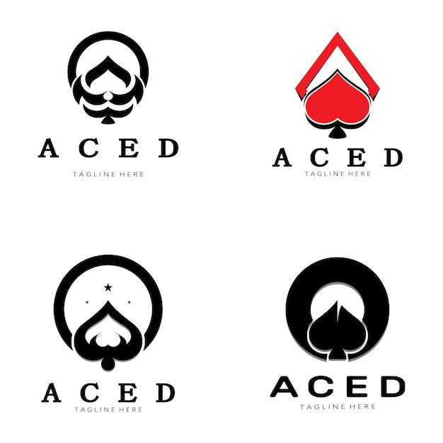 Vector diseño de logotipo ace para vector de juegos de aplicación de póquer de casino