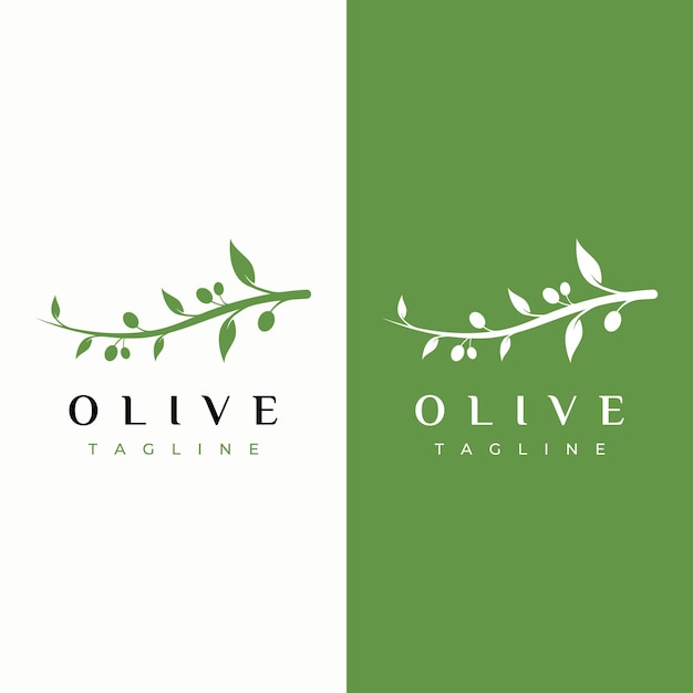 Diseño de logotipo de aceite y oliva a base de hierbas naturales con rama de olivo Logotipo para marca comercial medicina herbaria y spa