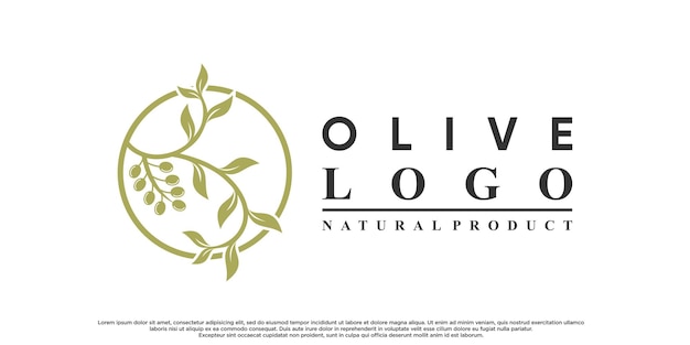 Diseño de logotipo de aceite de oliva con concepto moderno Vector Premium