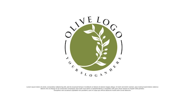 Diseño de logotipo de aceite de oliva con concepto moderno Vector Premium