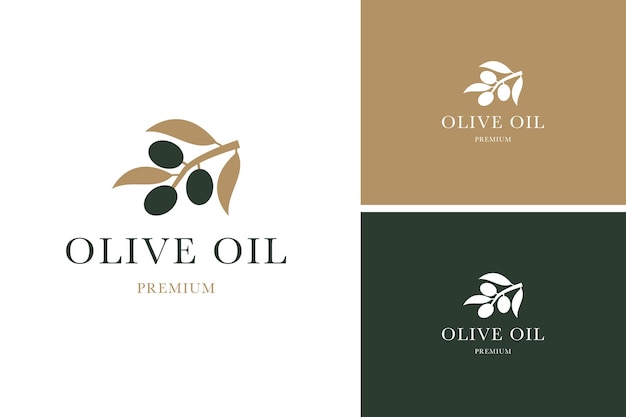 Diseño de logotipo de aceite de oliva idea de plantilla de ilustración vectorial