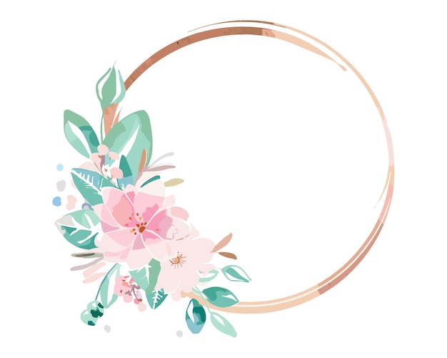 Diseño de logotipo de acuarela elegante, flor brillante, logotipo de aquarela elegante con arte vectorial de texto