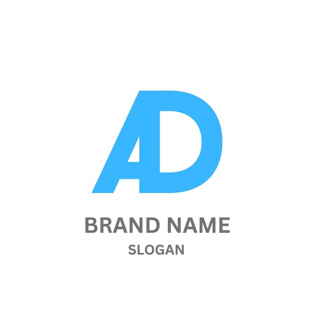 Diseño del logotipo AD223 con la letra AD