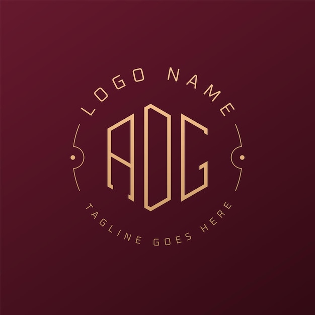 Diseño de logotipo de ADG de lujo Letra elegante ADG Monograma Logotipo minimalista Poligono Modelo de diseño de logotipo ADG