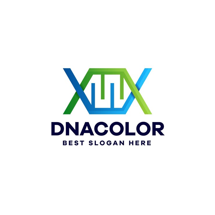 Vector diseño de logotipo de adn abstracto degradado