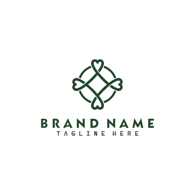 Diseño del logotipo del adorno del amor