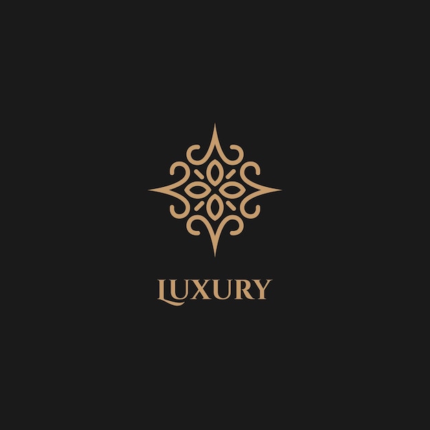 diseño de logotipo de adorno floral de lujo