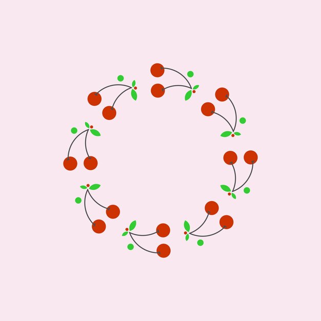 Diseño de logotipo de adorno de fruta de cereza