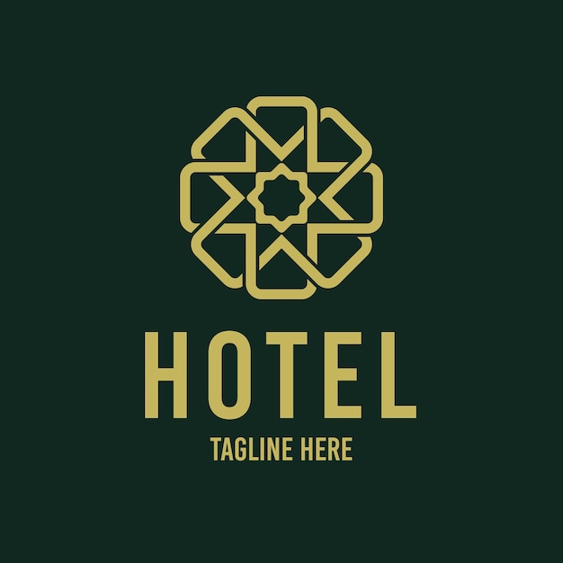 Vector diseño de logotipo de adorno de hotel