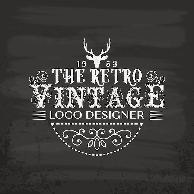 Vector diseño de logotipo de adorno de letras decorativas tipográficas vintage