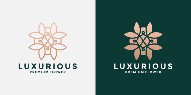Diseño de logotipo de adorno de loto de flor abstracta de belleza