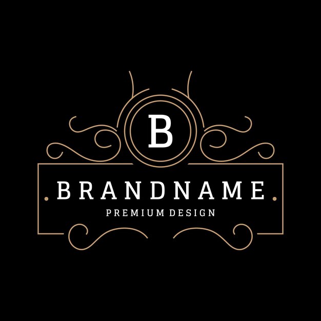 Diseño de logotipo de adorno minimalista y elegante Plantilla de logotipo de adorno de lujo para negocios insignia de boda restaurante hotel boutique y moda
