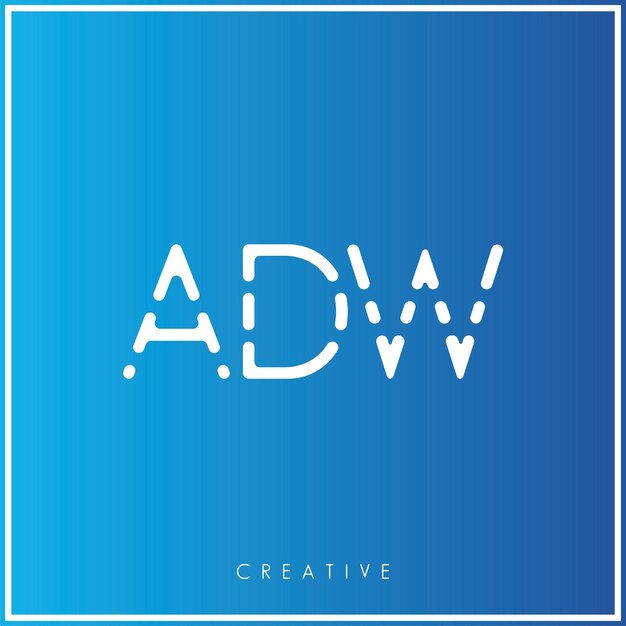 El diseño del logotipo de ADW Creative Vector Latter Minimal Latter Logo Premium Vector Ilustración Monograma