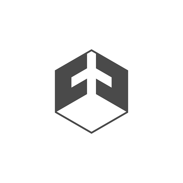 diseño del logotipo de la aeronave y el hexágono