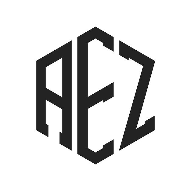 Diseño del logotipo AEZ Letra inicial AEZ Monograma Logotipo con forma de hexágono