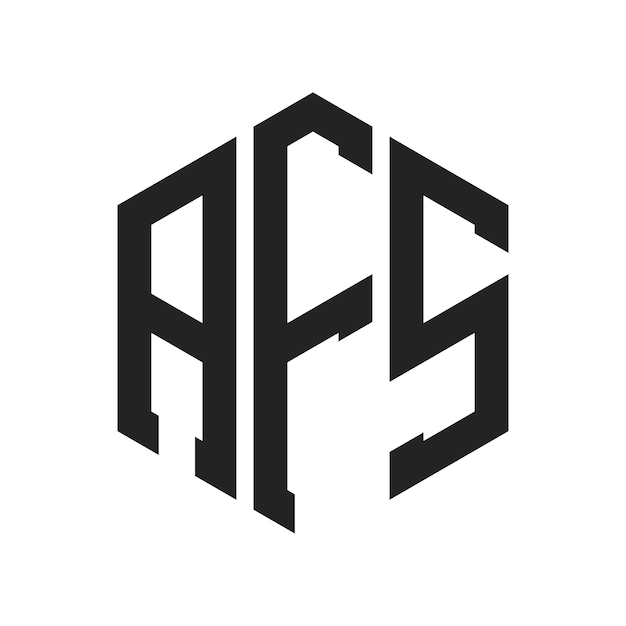Diseño del logotipo AFS Letra inicial AFS Monograma Logotipo con forma de hexágono