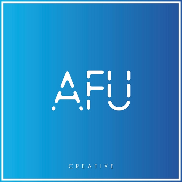 El diseño del logotipo de AFU Creative Vector Latter Minimal Latter Logo Premium Vector Ilustración Monograma