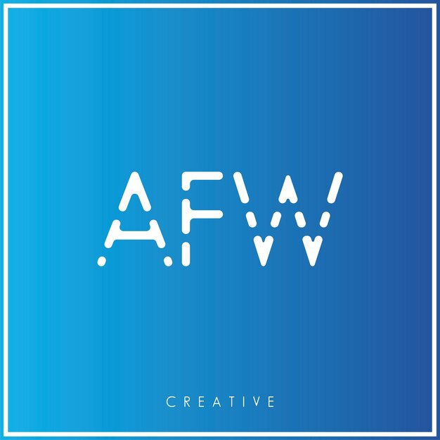 El diseño del logotipo de AFW Creative Vector Latter Minimal Latter Logo Premium Vector Ilustración Monograma
