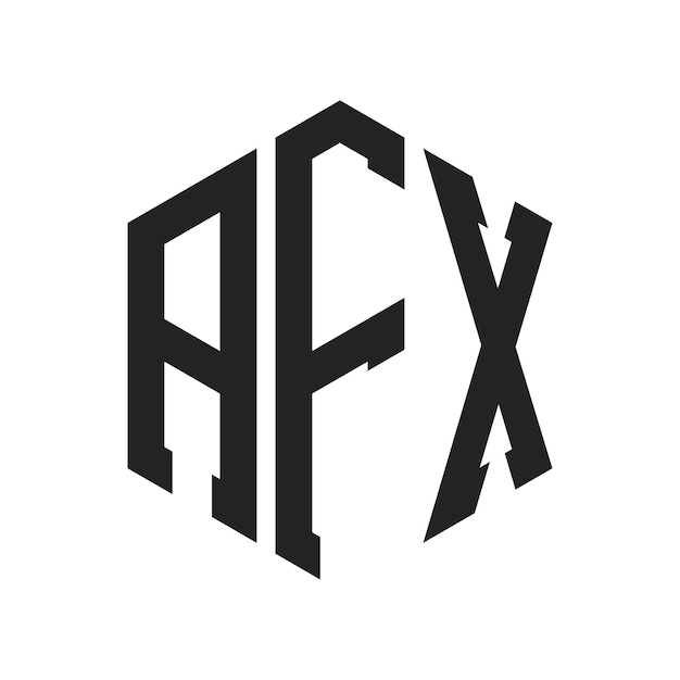 Diseño del logotipo AFX Letra inicial AFX Monograma Logotipo con forma de hexágono