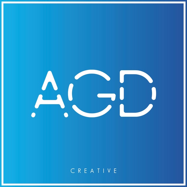 El diseño del logotipo de AGD Creative Vector Latter Minimal Latter Logo Premium Vector Ilustración Monograma