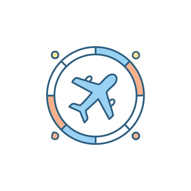 Diseño del logotipo de la agencia de viajes Airplane World Ilustración vectorial