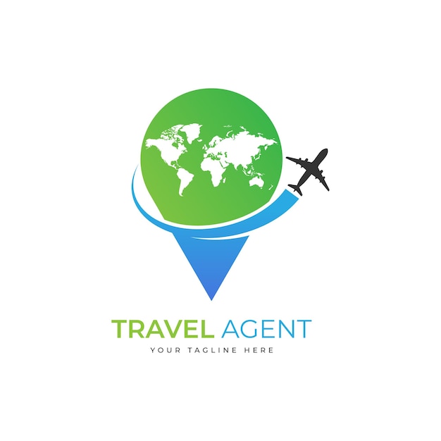Diseño de logotipo de agente de viajes plantilla de viaje de negocios Ilustración vectorial de logotipo Símbolo de viaje de viaje